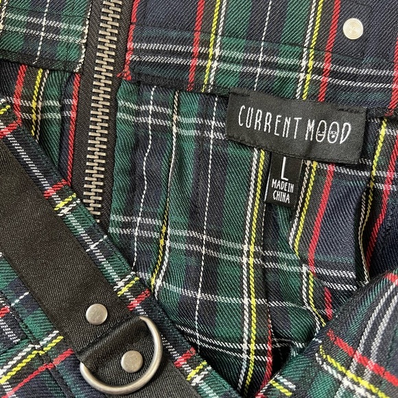 Current Mood Blue Pink Pleated Skater Mini Skirt - Picture 2 of 6